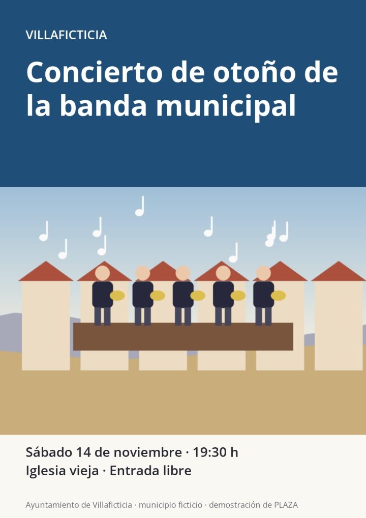 Cartel del concierto de otoño de la banda municipal, sábado 14 de noviembre a las 19:30